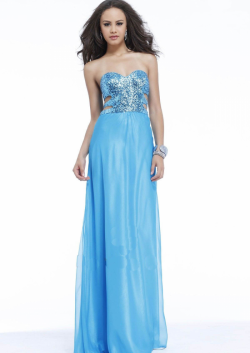 US$142.99 2015 Sweetheart Beading Chiffon Blue Green Floor Length