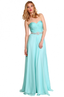 US$162.99 2016 Sweetheart Chiffon Blue Ruched Zipper Floor Length Sleeveless