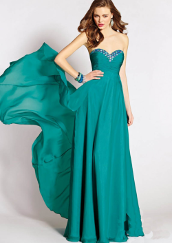 US$142.99 2015 Zipper Green Sweetheart Crystals Chiffon Ruched Floor Length