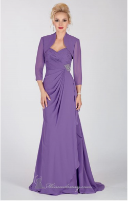 US$160.99 2015 Sweetheart Purple Floor Length Zipper Chiffon Sleeveless