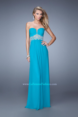 US$155.99 2015 Sweetheart Ruched Zipper Appliques Sleeveless Chiffon Blue