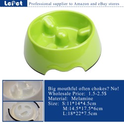 Slow feed dog bowl melamine pet feeder dog bowl manufacturer wholesale