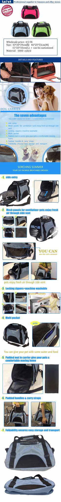 Pet accessories wholesale china cat carrier/cat cage pet bag/pet carrier airline/soft pet crate