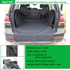 Dog travelling accessory factory wholesale deluxe waterproof quilted dog travel cargo liner