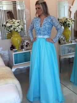 Low Cut V-Neck Prom Dresses, Plunge V-Neck Dress, DressFashion