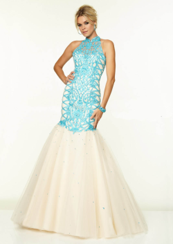 US$183.99 2015 Halter Beading Sleeveless Open Back Floor Length Mermaid