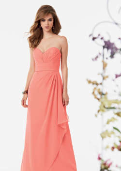 US$138.99 2015 Sweetheart Blush Sleeveless Ruched Chiffon Floor Length