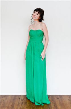 US$137.99 2016 Zipper Floor Length Sleeveless Chiffon A-line Ruched Green Sweetheart