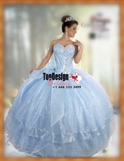 2017 New Sequined Beaded Sweet 15 Dress Baby Blue Vestidos De Fiesta Satin Tulle Bowknot Quincea ...