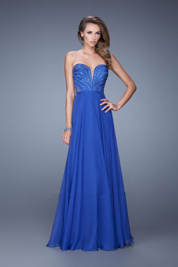 US$158.99 2015 Blue Sleeveless Sweetheart Purple Chiffon Ruched Floor Length Beading Zipper