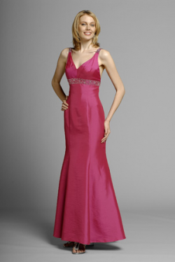 US$169.99 2015 Fuchsia Sleeveless Satin V-neck Ankle Length Mermaid