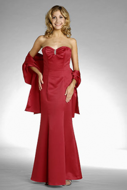 US$165.99 2015 Sweetheart Red Shawl Sleeveless Ruched Floor Length Mermaid