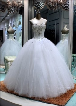 Wholesale 2017 Sweet 15 Dress New Rhinestone/Tulle Ball Gown Wedding Dress Prom Formal Gown Quin ...