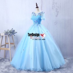 Wholesale Vestidos De Fiesta New 2017 Flower Sweet 15 Dress Blue Pleated Bodice Quinceanera Ball ...