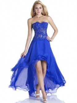 Chic A-Line Strapless Chiffon Asymmetrical Dress with Ruffles