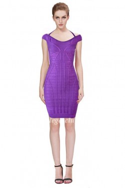 Herve Leger Halter Purple Sleeveless Foil Print Knit Dress [Herve Leger Sleeveless Dresses] R ...