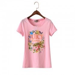 Juicy Couture Floral Tiger Graphic Tee T011 Women T-Shirt Pink