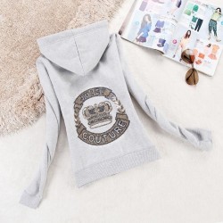 Juicy Couture Logo Crown Velour Jacket 2198 Women Hoody Grey