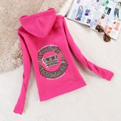 Juicy Couture Logo Crown Velour Jacket 2198 Women Hoody Rose