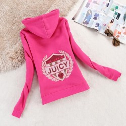 Juicy Couture Logo Sequin Velour Jacket 2199 Women Hoody Rose