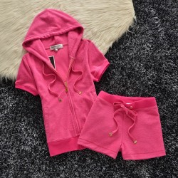 Juicy Couture Original Velour Tracksuit 607 2pcs Women Suits Rose