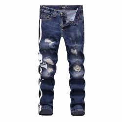 Philipp Plein SS2017 Mens Long Jeans Straight Superme Skull Navy