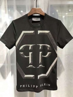 Philipp Plein SS2017 Mens T-Shirt Hexagonal Logo Black