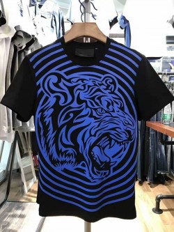 Philipp Plein SS2017 Mens T-Shirt Tribal Plein Blue