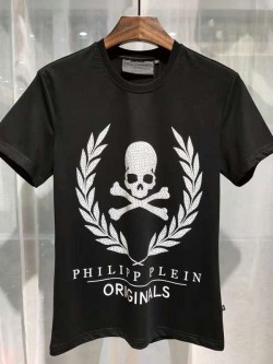 Philipp Plein SS2017 Mens T-Shirt Golden Skull Black