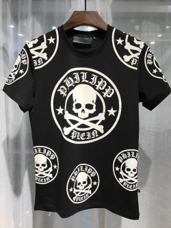 Philipp Plein SS2017 Mens T-Shirt Plum Skull Black