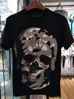 Philipp Plein SS2017 Mens T-Shirt Routine Skull Black