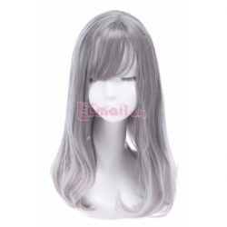 women medium long grey fashion wigs – L-email Cosplay Wig