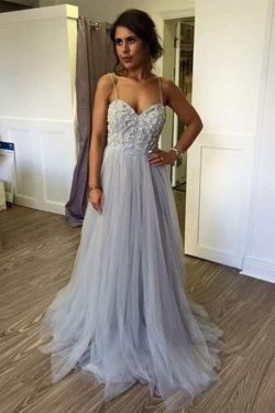 Charming Spaghetti Straps Sweetheart With Beading Prom Dress P662