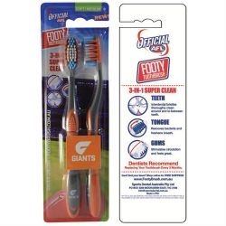 AFL Toothbrush GWS Giants Twin Pack –