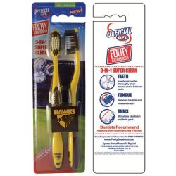 AFL Toothbrush Hawthorn Hawks Twin Pack