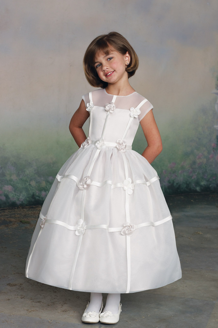 Nueva llegada vestidos de flores niña vestido de fiesta cucharada de longitud de té Organza US$ ...
