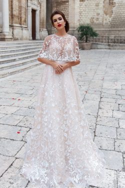 2018 una línea de tul Scoop vestidos de novia con apliques barrer el tren US$ 369.99 VTOP2YRQ6KN ...