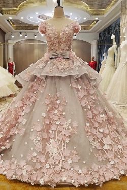 2019 vestidos de novia cucharada de organza de tul blanco cremallera de la espalda palabra de lo ...