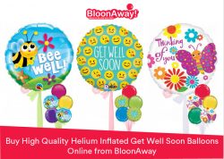 Buy High Quality Helium Inflated Get Well Soon Balloons Online from BloonAway