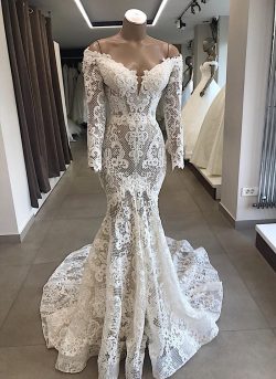 Spitze Brautkleid Meerjungfrau | Hochzeitskleider Mit Ärmel Günstig