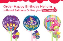 Order Happy Birthday Helium Inflated Balloons Online from BloonAway