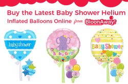 Buy the Latest Baby Shower Helium Inflated Balloons Online from BloonAway