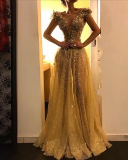 Abendkleid Gold | Spitze Abendkleider Lang Günstig