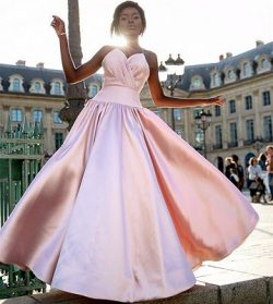 Elegant Simple Pink Spaghetti-Straps Prom Dresses | 2019 Sleeveless A-Line Ruffles Cheap Evening ...