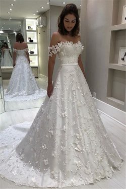 Fashion Brautkleid A Linie | Hochzeitskleider mit Spitze Online