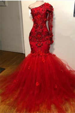 Chic Abendkleider Mit Ärmel | Rotes Abendkleid Lang Online