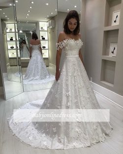 Fashion Brautkleid A Linie | Hochzeitskleider mit Spitze Online