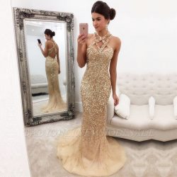 Luxus Abendkleider Lang Günstig | Abendkleid Gold Online