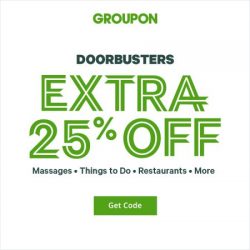 Groupon DoorBusters Extra 25% OFF UAE