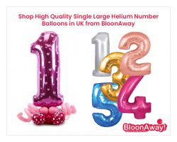 Shop High Quality Single Large Helium Number Balloons in UK from BloonAway